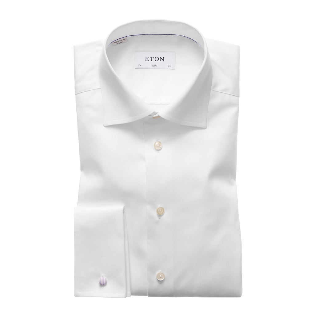 Eton Signature Twill Contemporary Fit Business Shirt with French Cuffs