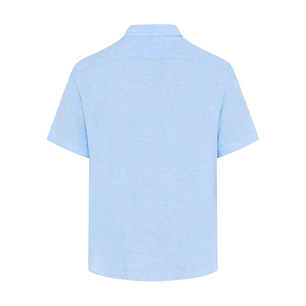 Brax DanU Linen Short Sleeve Shirt - Light Blue