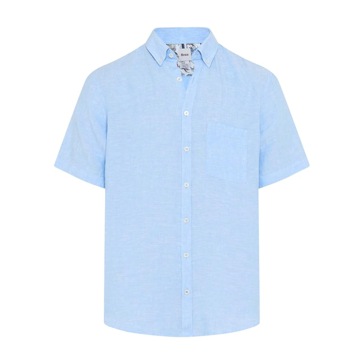 Brax DanU Linen Short Sleeve Shirt - Light Blue