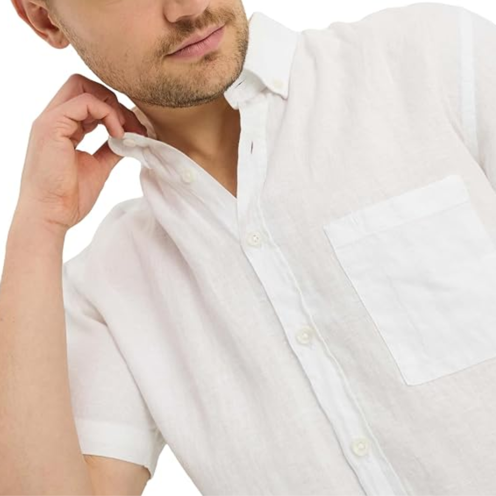 Brax DanU Linen Short Sleeve Shirt - White