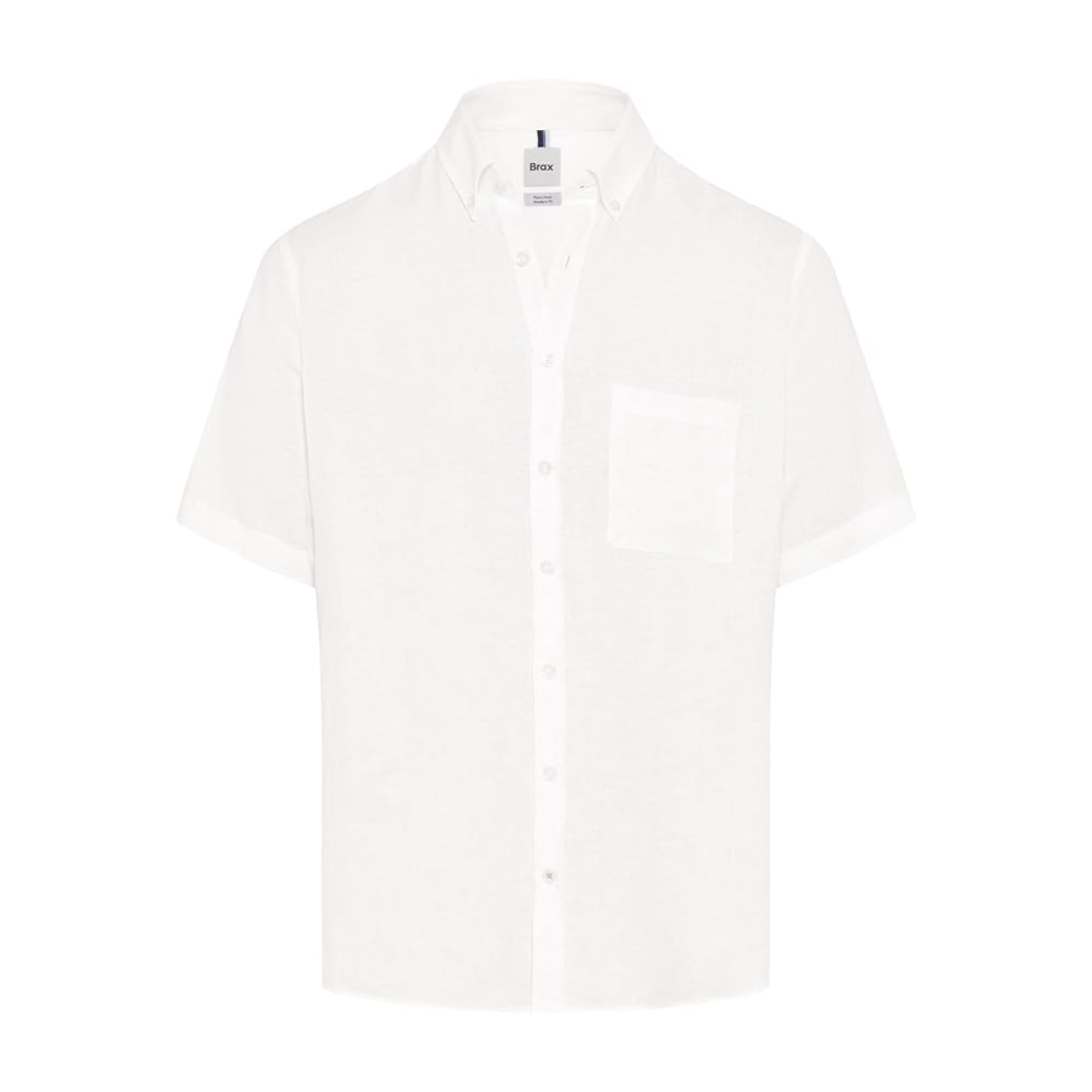Brax DanU Linen Short Sleeve Shirt - White