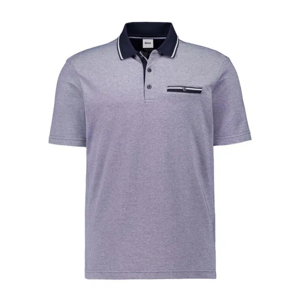 Brax Petter Contrast Polo Shirt - Navy