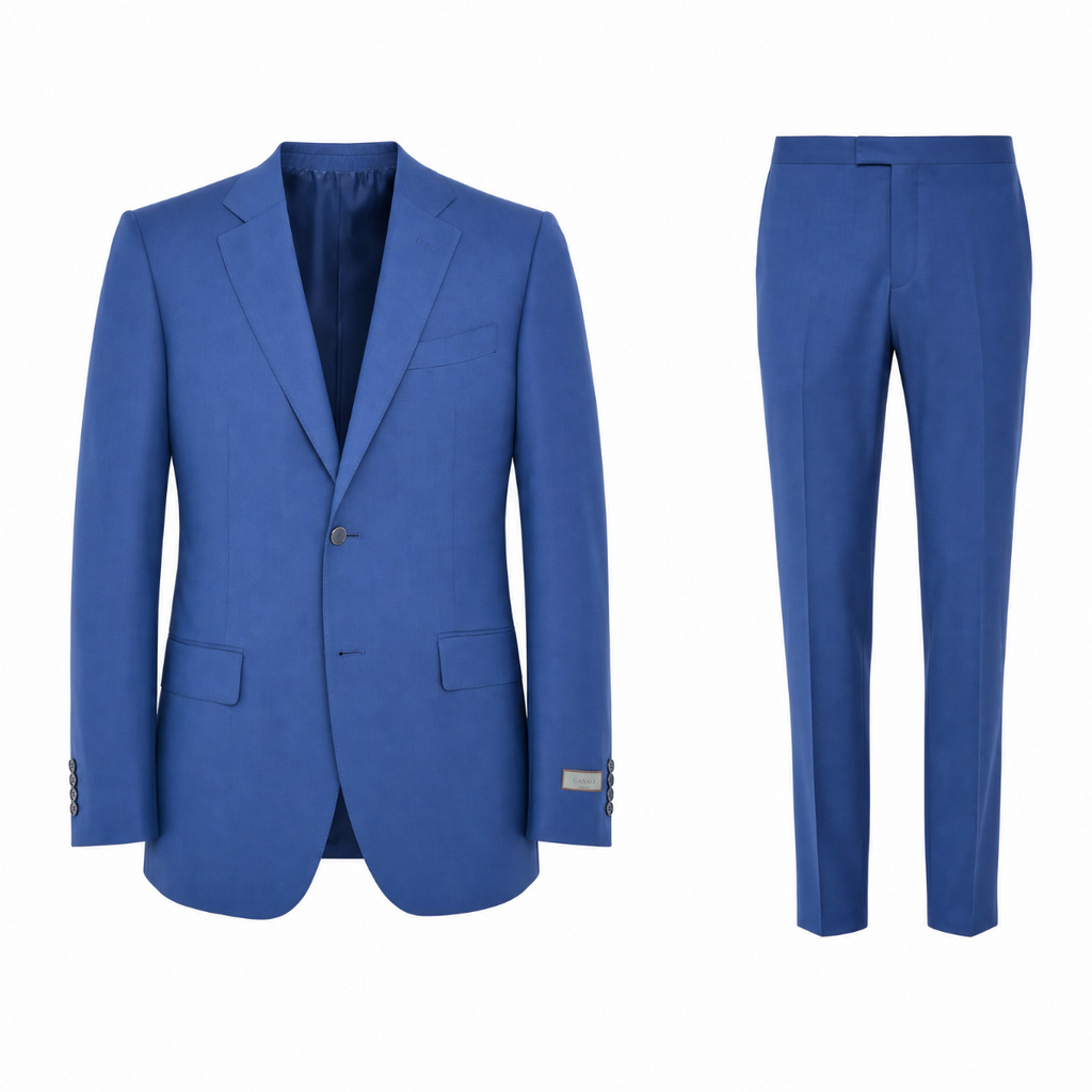 Canali Double Twisted Wool Suit - Blue