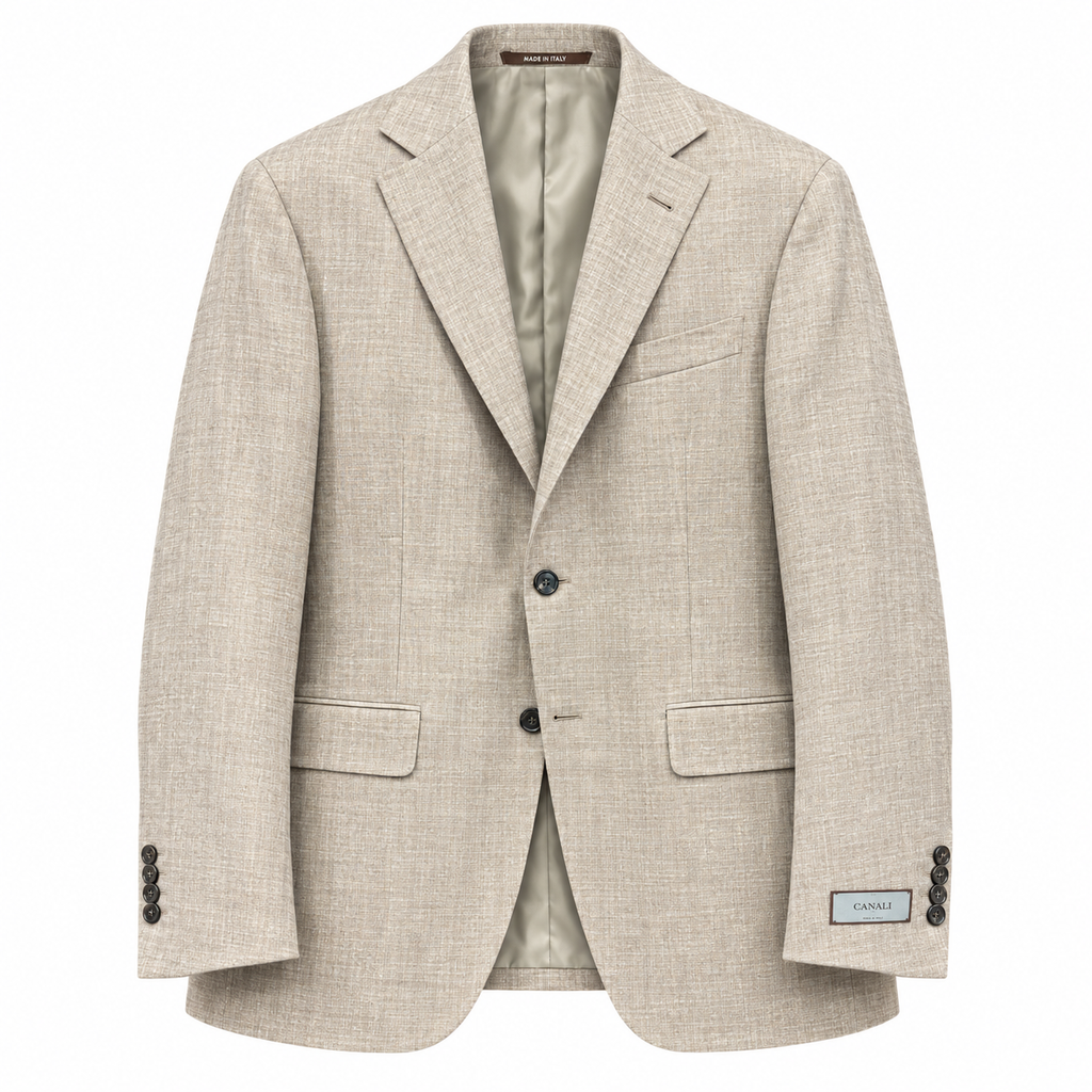 Canali Kei Sports Jacket - Beige Herringbone