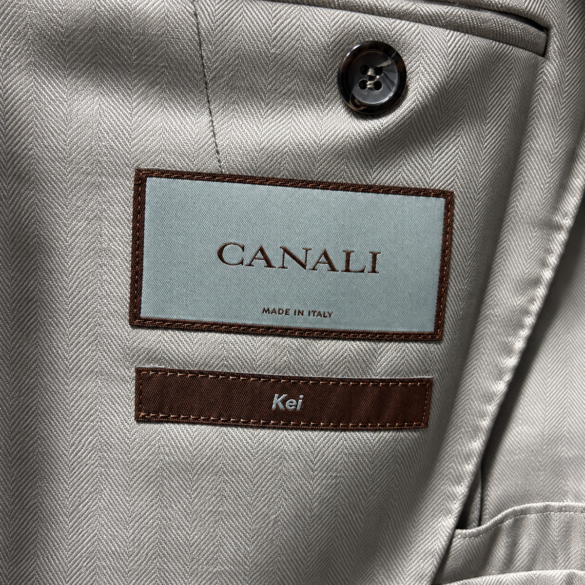 Canali Kei Sports Jacket - Beige Herringbone
