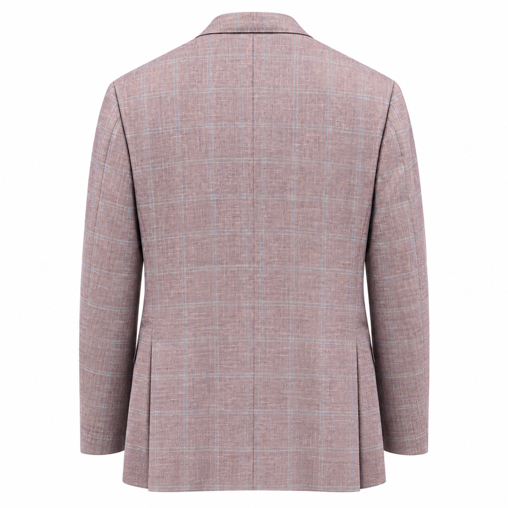 Canali Silk Blend Sports Jacket - Mauve Check
