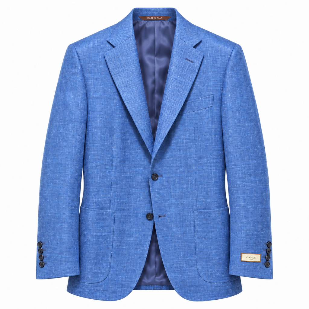 Canali Silk Blend Sports Jacket - Blue