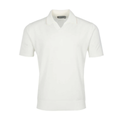 Canali Skipper Collar Knitted Polo - White
