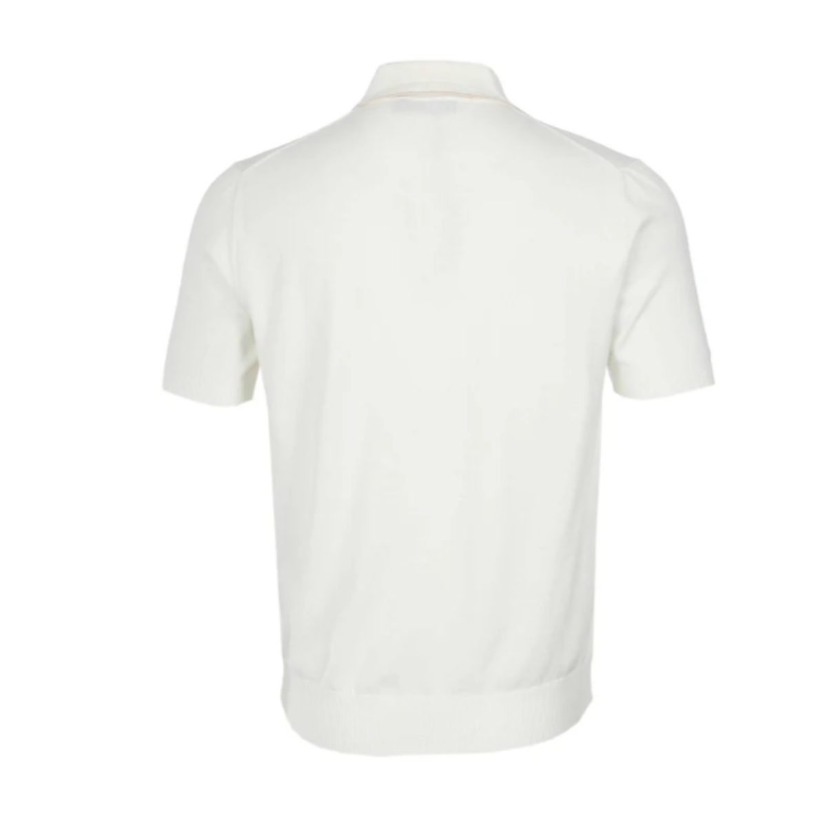 Canali Skipper Collar Knitted Polo - White