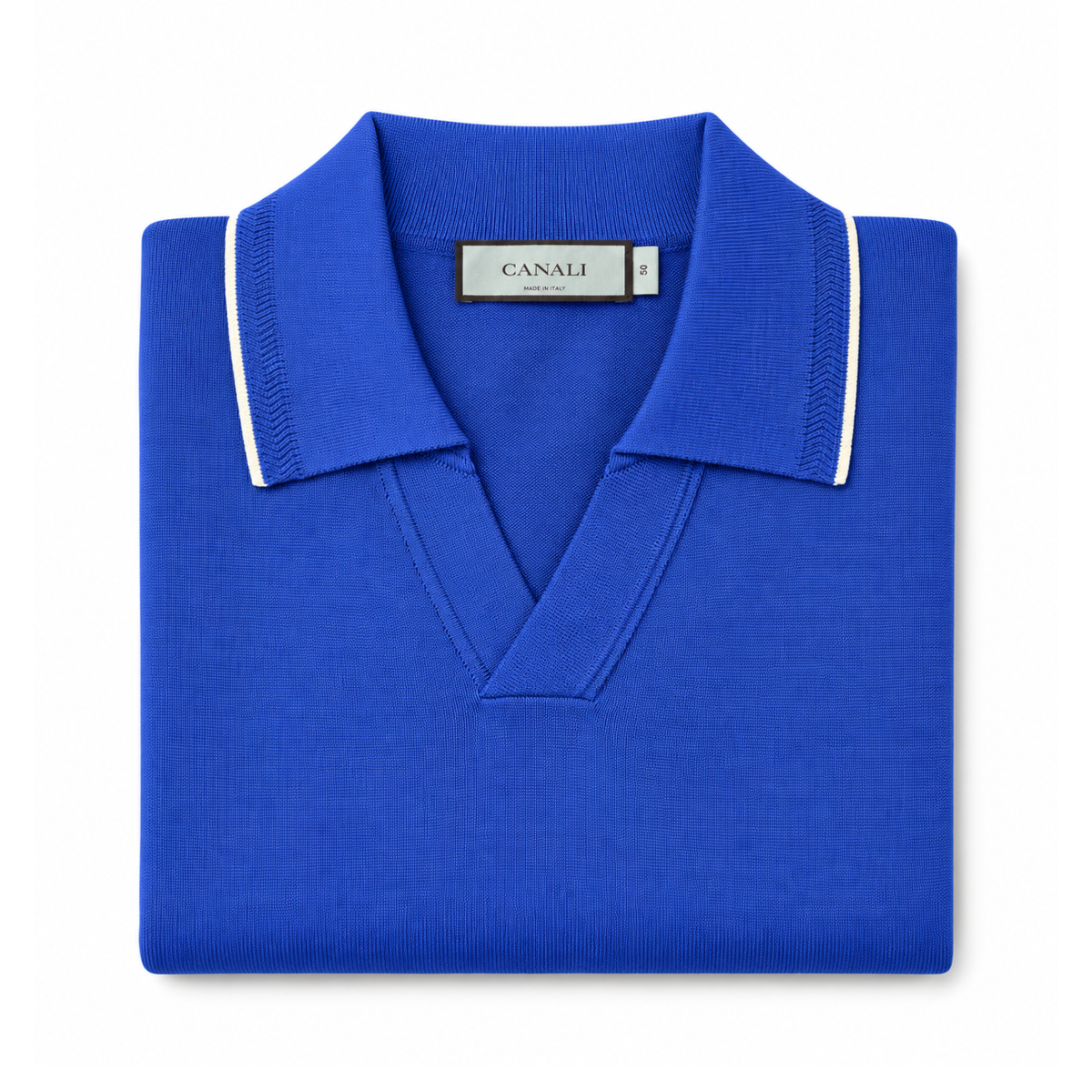 Canali Skipper Collar Knitted Polo - Wisteria