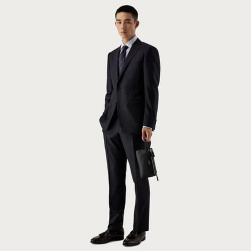 Canali Classic Wool Suit - Navy