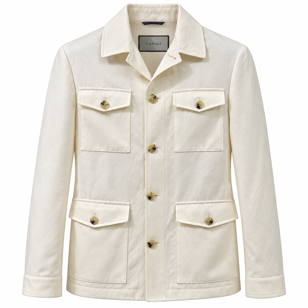 Canali Casual Safari Jacket - White