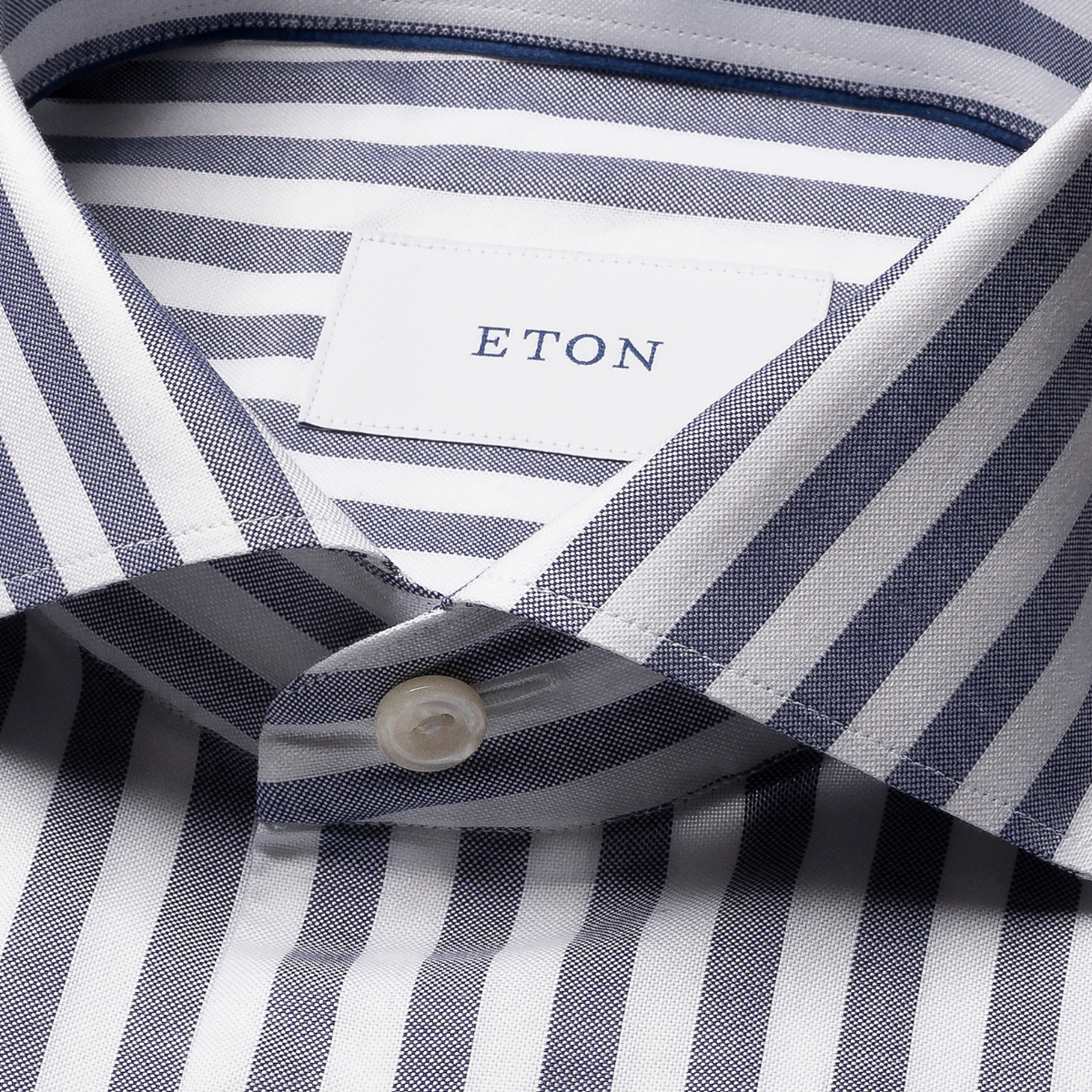 Eton Bengal Stripe Signature Oxford Business Shirt - Navy Stripe
