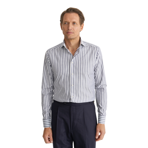Eton Bengal Stripe Signature Oxford Business Shirt - Navy Stripe