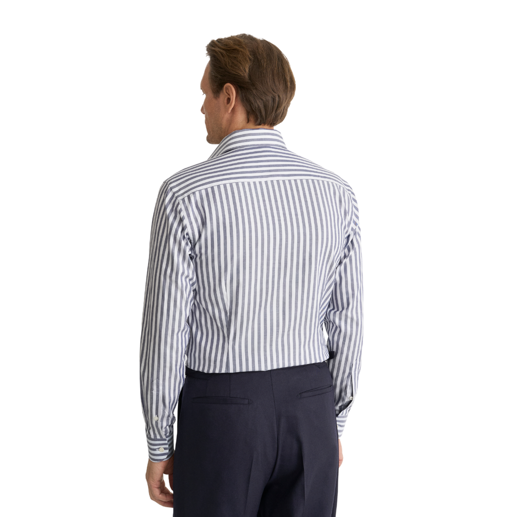 Eton Bengal Stripe Signature Oxford Business Shirt - Navy Stripe