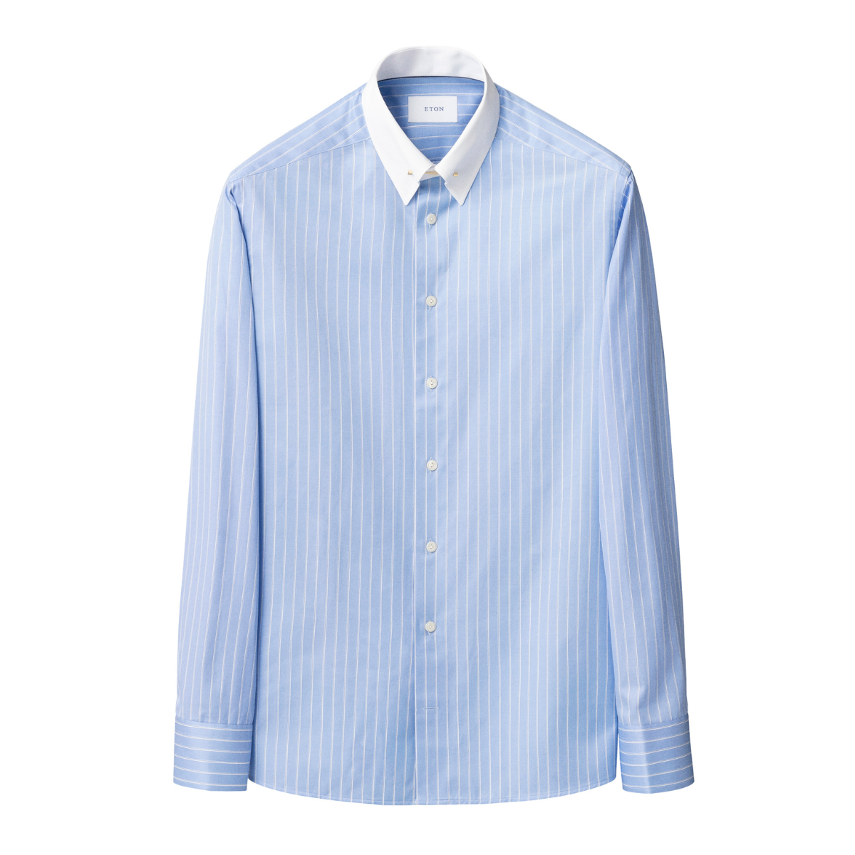 Eton Slim Fit Banker Collar Business Shirt - Blue Stripe