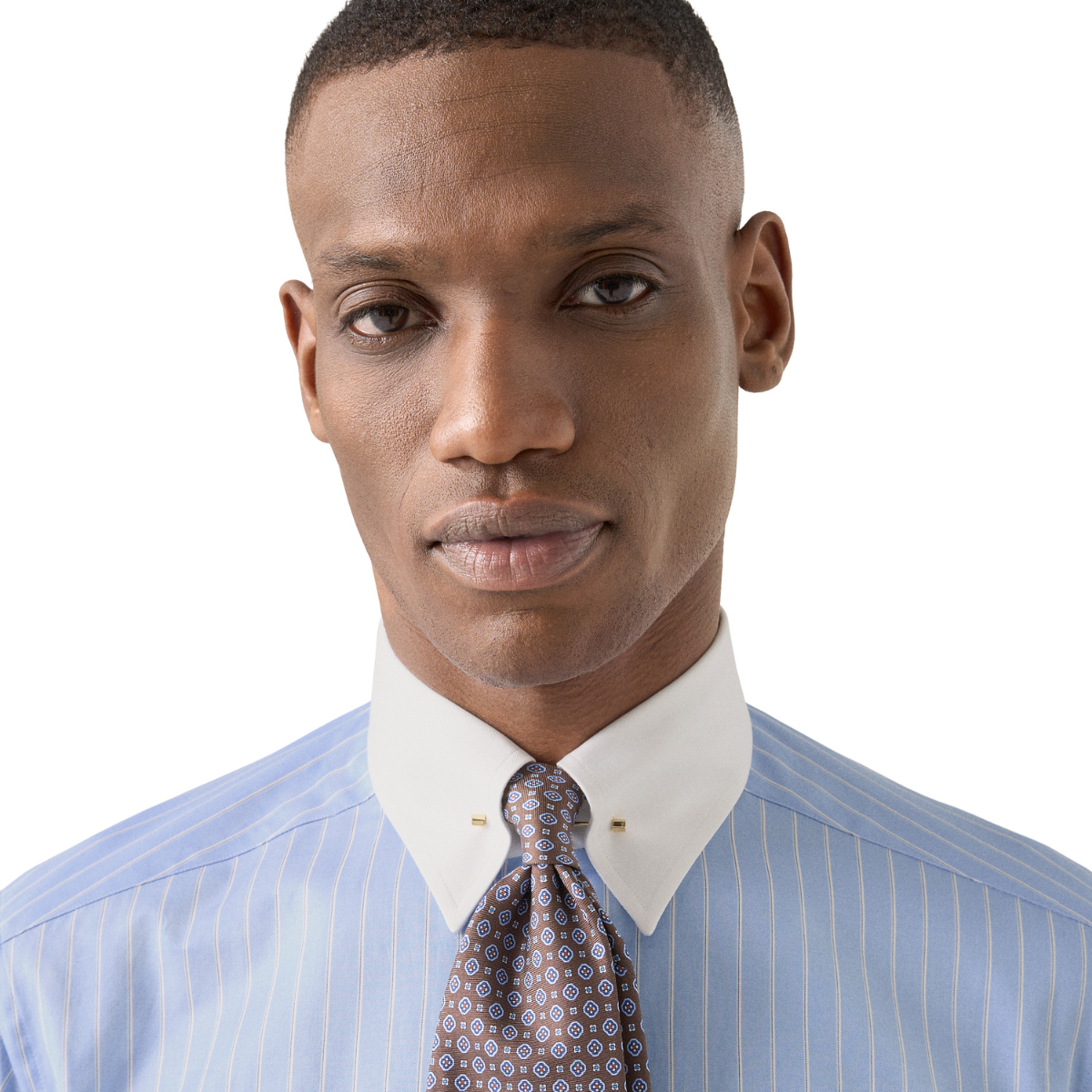 Eton Slim Fit Banker Collar Business Shirt - Blue Stripe