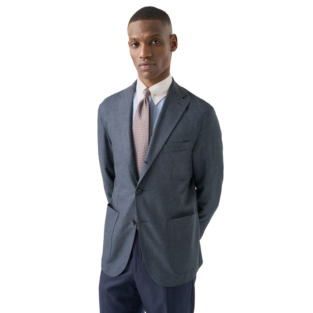 Eton Slim Fit Banker Collar Business Shirt - Blue Stripe