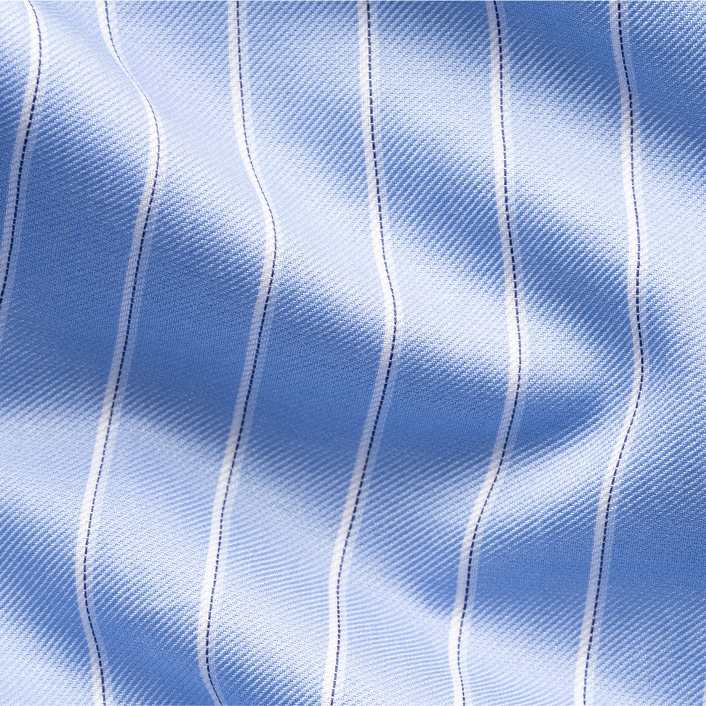 Eton Slim Fit Banker Collar Business Shirt - Blue Stripe