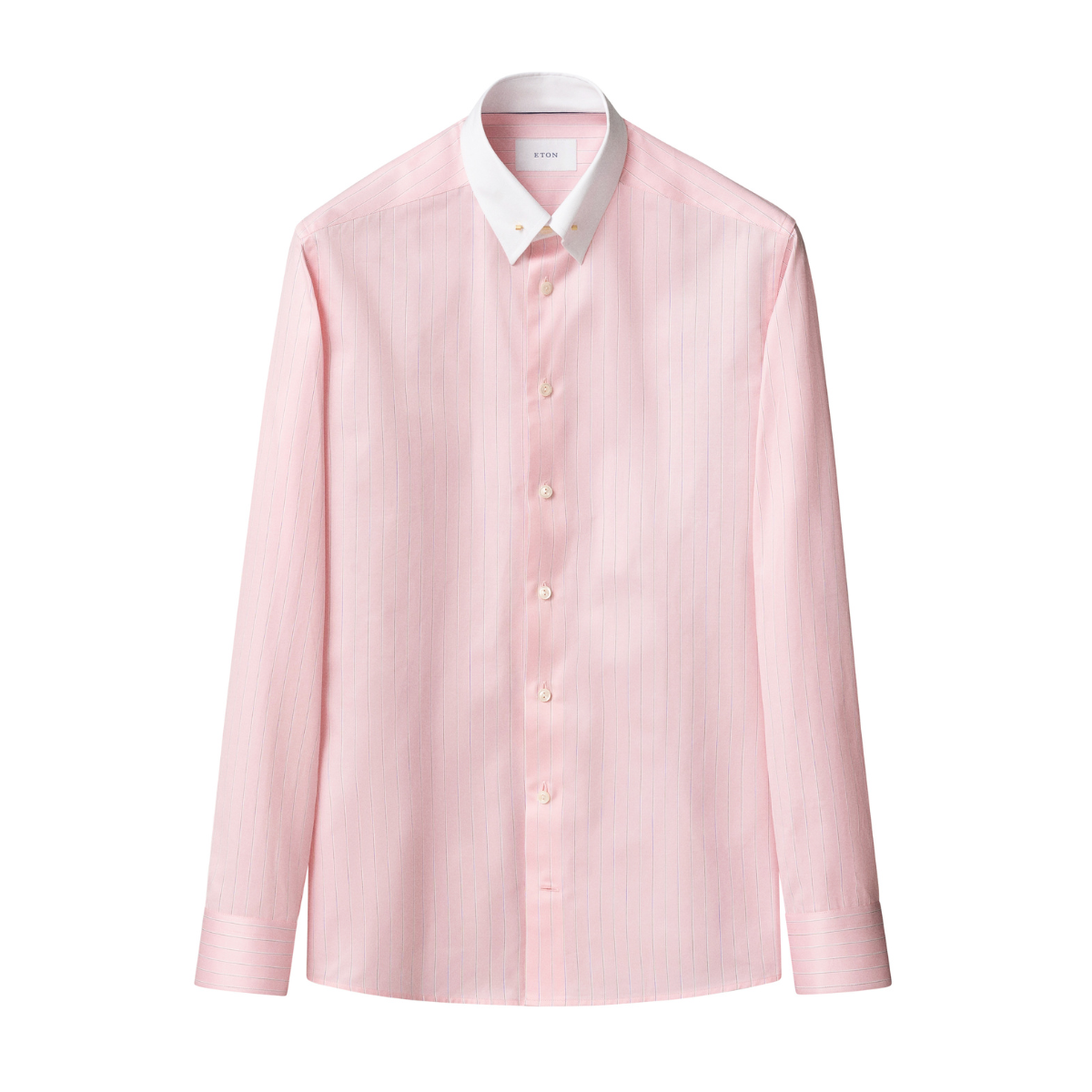 Eton Slim Fit Banker Collar Business Shirt - Pink Stripe