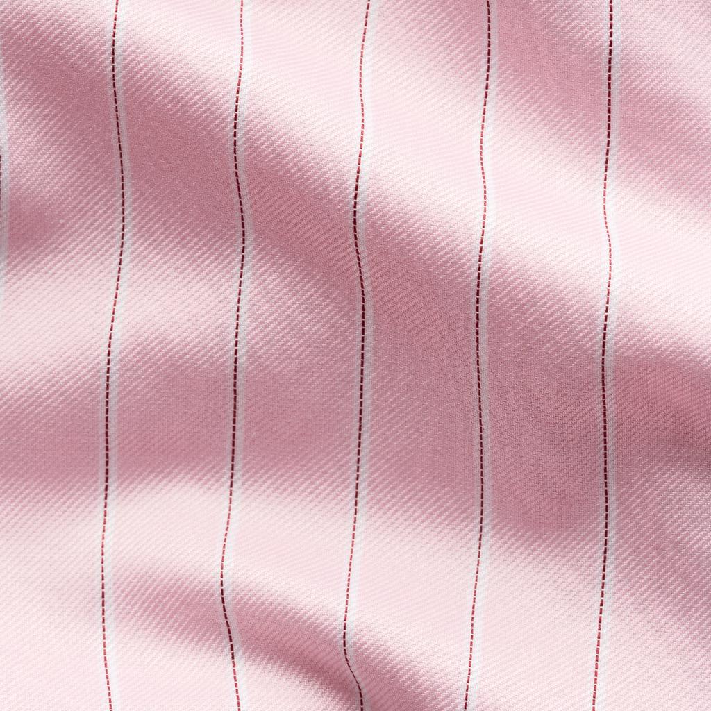 Eton Slim Fit Banker Collar Business Shirt - Pink Stripe