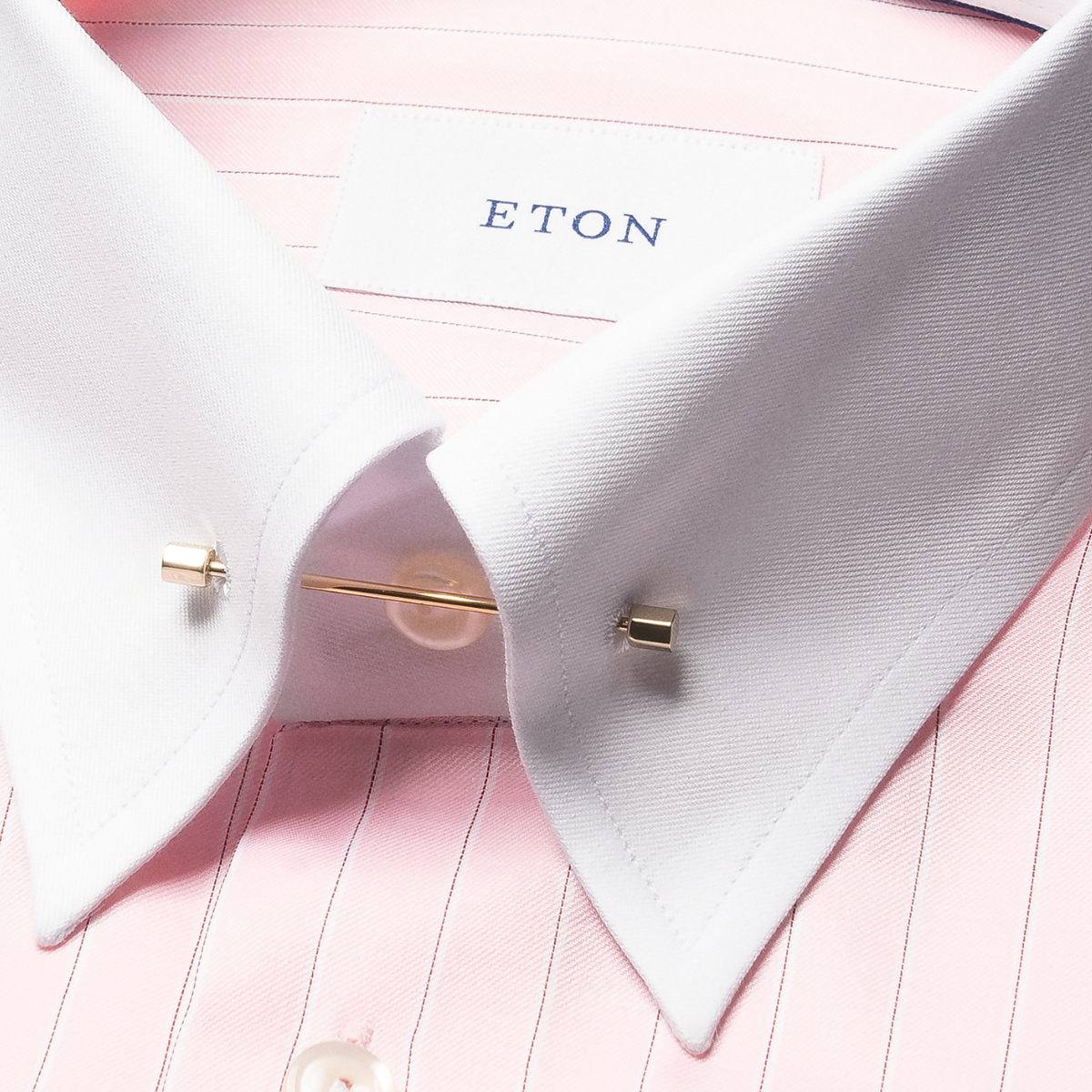 Eton Slim Fit Banker Collar Business Shirt - Pink Stripe