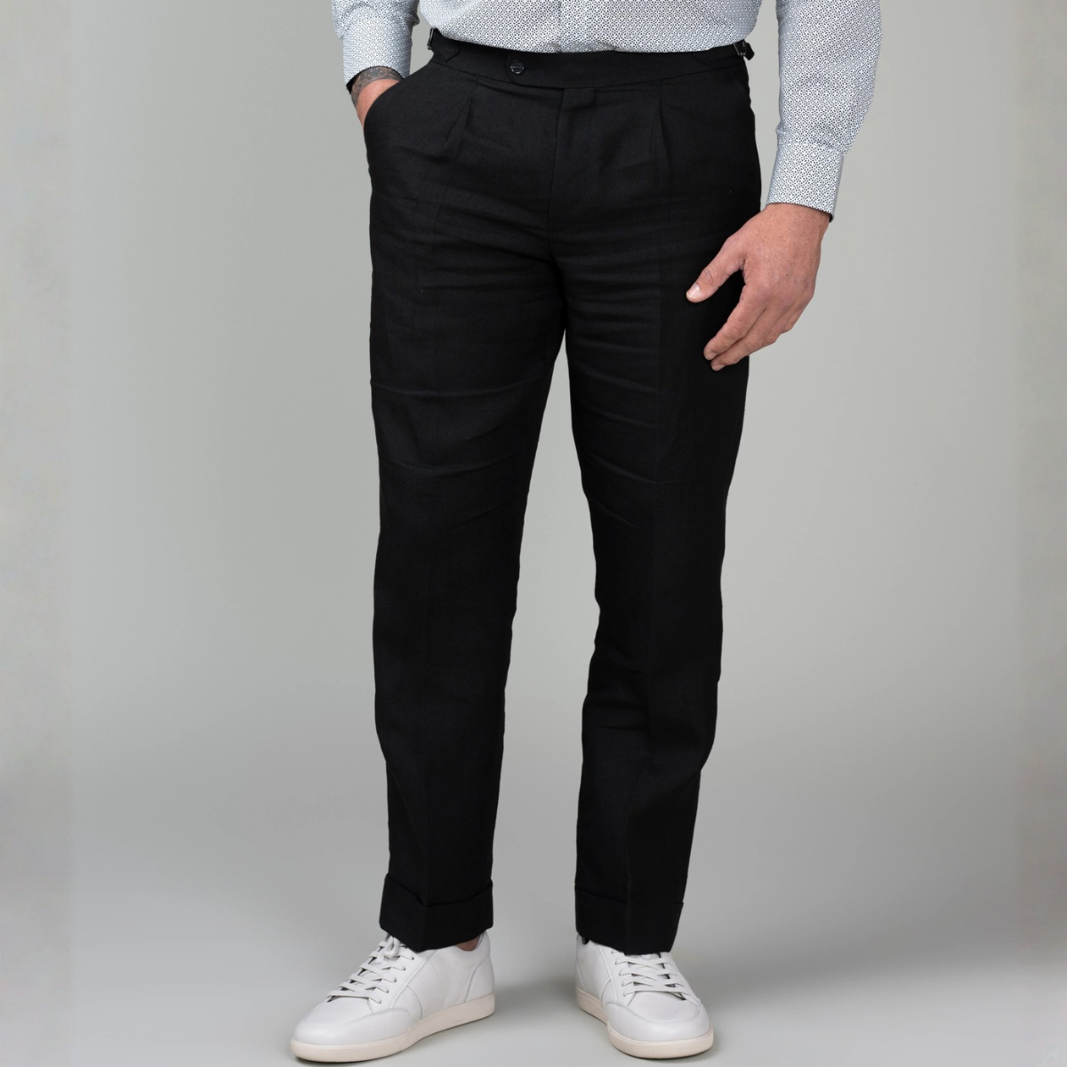Rembrandt Evans Linen Trouser - Black