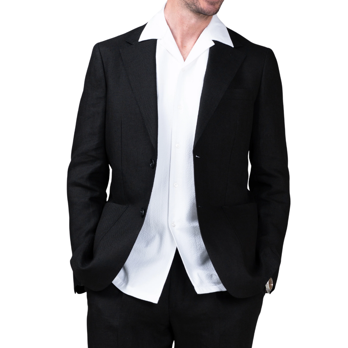 Rembrandt Linen Sports Jacket - Black