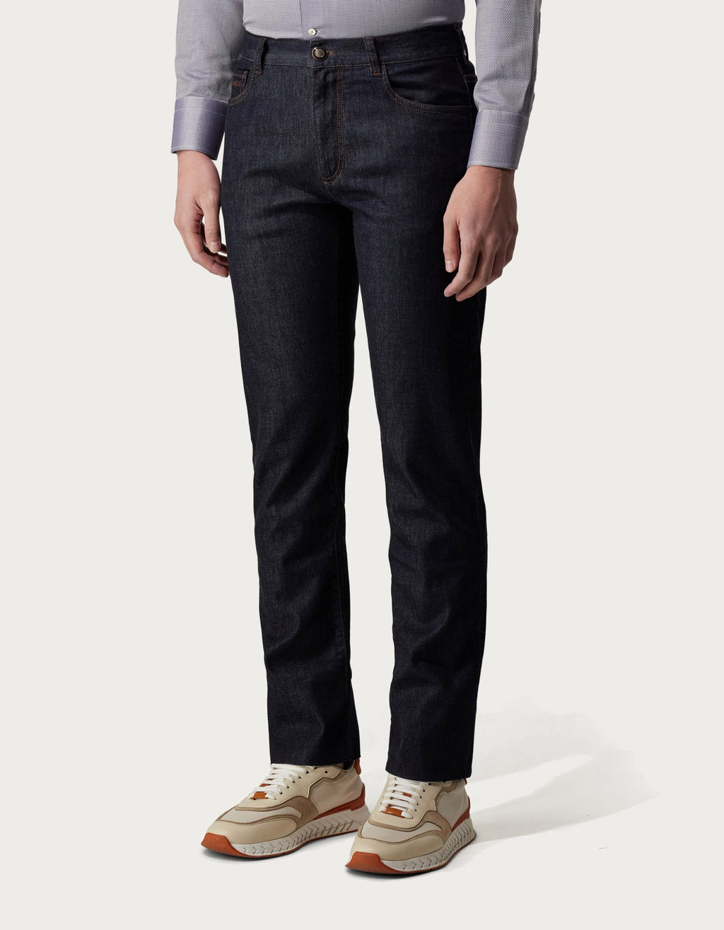 Canali Lyocell Cotton Denim Jeans - Navy