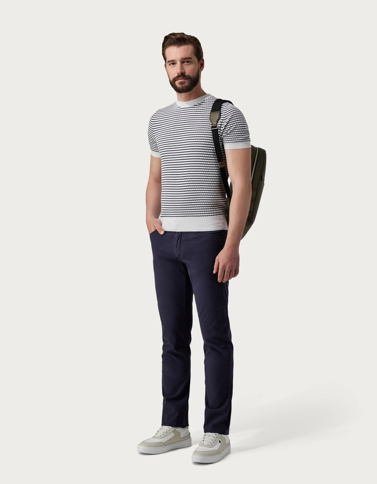 Canali Lyocell Cotton 5 Pocket Jeans - Navy