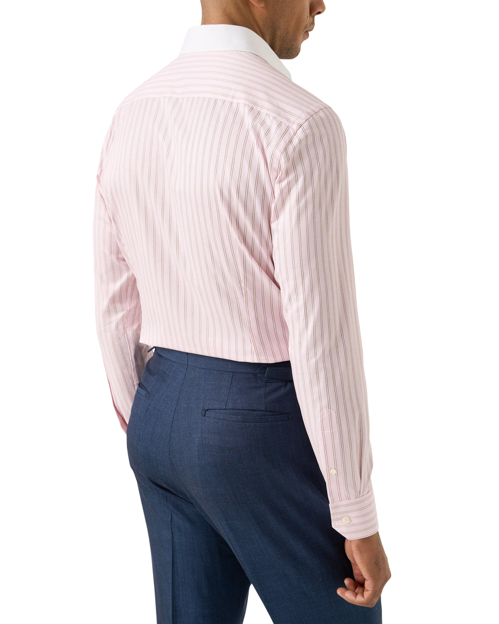 Eton Banker Collar Business Shirt - Pink Stripe