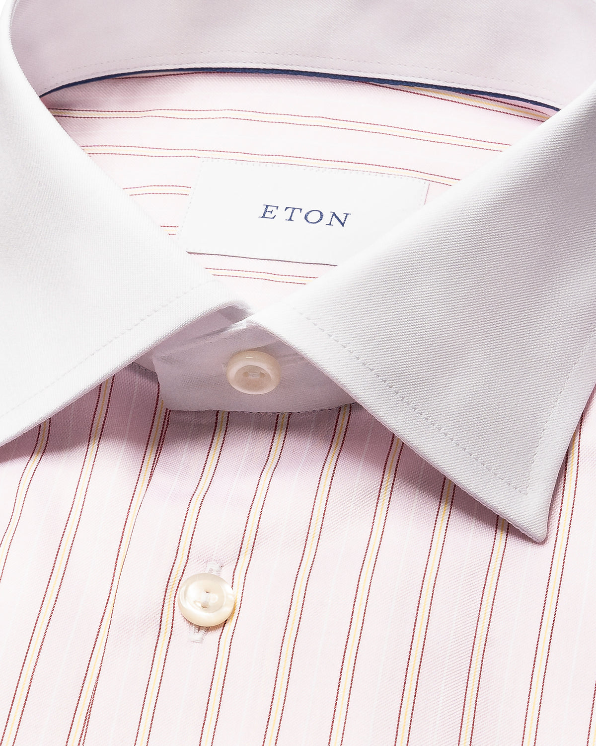 Eton Banker Collar Business Shirt - Pink Stripe